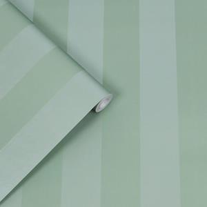 Laura Ashley  Vliesbehang - Lille Pearlescent Stripe - Groen