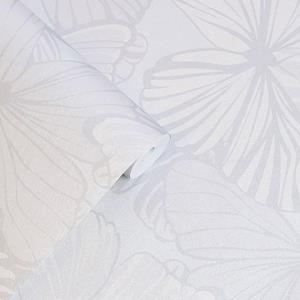 Laura Ashley  Vliesbehang - Butterfly Garden Sugared Grey - Grijs