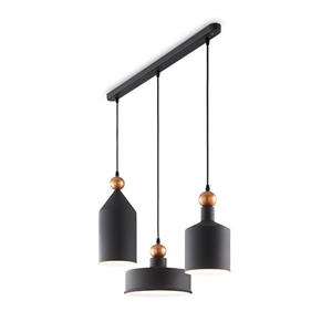 Ideal Lux Stijlvolle Grijze Hanglamp Triade -  - Modern Design - E27 Fitting - 3 Lichtpunten