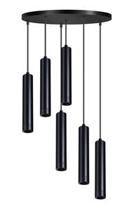 ETH Strakke hanglamp Miller zwart 6-lichts 05-HL4560-30