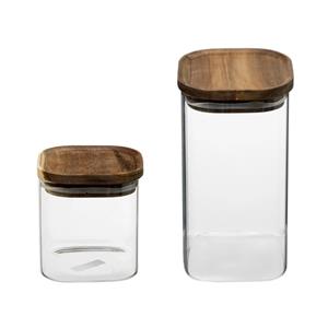 Secret de Gourmet Set van 8x keuken voorraadbussen/potten glas 1.0 en 1.3 Liter inhoud -