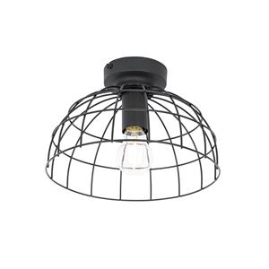QAZQA Industriële plafondlamp zwart 28 cm - Hanze