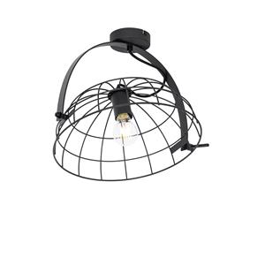 QAZQA Industriële plafondlamp zwart 35 cm verstelbaar - Hanze