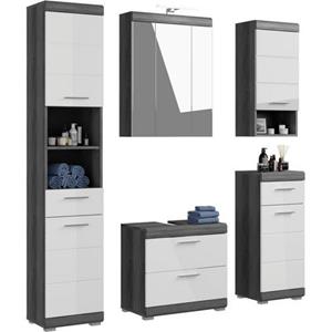 INOSIGN Badmöbel-Set "Siena", (Set, 5 St.), Hochschrank, Spiegelschrank, WBU, Hängeschrank, Unterschrank