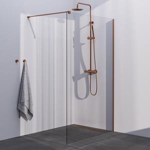 BRAUER Copper Season Inloopdouche - helder glas - 120x200cm - koper geborsteld GS-ISMP1H120200GK