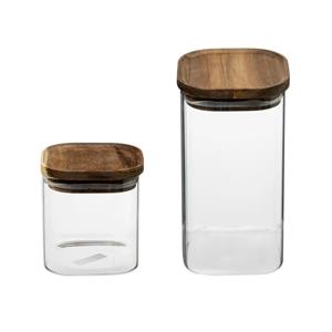 Secret de Gourmet Set van 4x keuken voorraadbussen/potten glas 0.6 en 1.0 Liter inhoud -