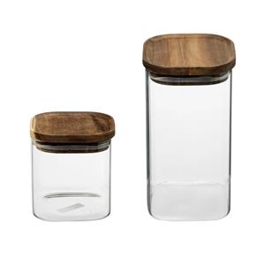 Secret de Gourmet Set van 8x keuken voorraadbussen/potten glas 0.6 en 1.0 Liter inhoud -
