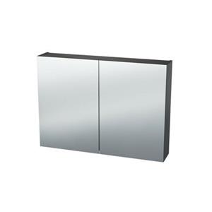 Nemo Spring Nebulo luxe spiegelkast - 80x65x17.8cm - 2 dubbelzijdige spiegeldeuren - glazen leggers - met stopcontact - zonder schakelaar - kleur: U960 ST9 Onyx Grey 20037050