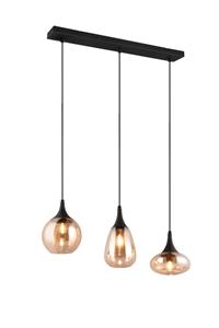 Trio 3-lichts hanglamp Lumina met amber glas 317000313