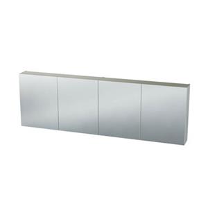 Nemo Spring Nebulo spiegelkast - 180x65x17.8cm - 4 deuren - glazen leggers - met stopcontact - zonder schakelaar - kleur: White Standard 20037006