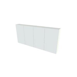 Nemo Spring Nebulo luxe spiegelkast - 140x65x17.8cm cm - 4 dubbelzijdige spiegeldeuren - glazen leggers - met stopcontact - zonder schakelaar - kleur: White Beach 20054324