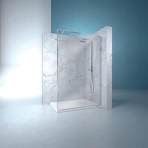 Nemo Stock Inloopdouche - 160x200cm - 8mm glas - kleur profiel: mat witgoud - kleur glas: transparant brons net structuur STYLEWALKIN.160.33.53