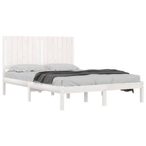 VidaXL Bedframe massief grenenhout wit 135x190 cm 4FT6 Double