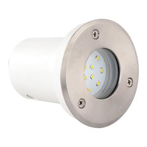 BES LED LED Grondspot - Inbouw Rond 1.2W - Waterdicht IP67 - Wit - RVS - Ø95mm