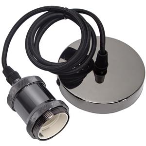 BES LED LED Hanglamp - Hangverlichting - Aigi Sancho - E27 Fitting - Rond - Mat Zwart - Aluminium