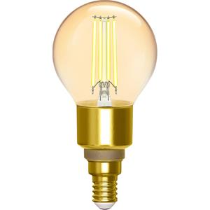 BES LED LED Lamp - Filament - Smart LED - Aigi Delano - Bulb G45 - 4.5W - E14 Fitting - Slimme LED - Wifi LED + Bluetooth - Aanpasbare Kleur - Amber - Glas