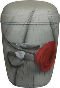 Urnwebshop Design Urn Rode Roos op Hout (4 liter)