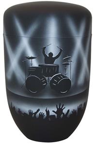 Urnwebshop Zwartwitte Schaduw Design Urn Drummer (4 liter)