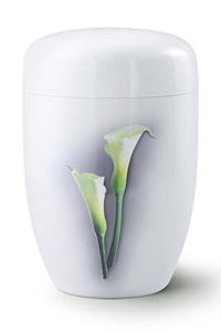 Urnwebshop Design Urn Lelie op Witte Zijde (4 liter)