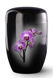 Urnwebshop Zwarte Design Urn Roze Orchidee (4 liter)