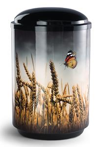 Urnwebshop 360 Graden Foto Design Urn Korenveld met Vlinder (4 liter)