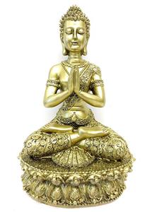 Urnwebshop Tibetaanse Meditatie Boeddha Urn Goud  (1.5 liter)