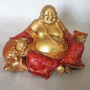 Urnwebshop Beklede Happy Boeddha Urn Shiny Gold (1 liter)