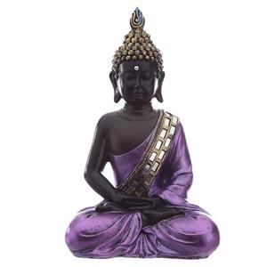 Urnwebshop Thaise Meditatie Boeddha Urn  Paars - Zwart (0.9 liter)