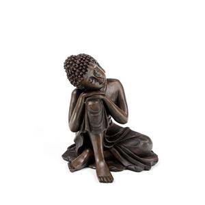 Urnwebshop Mini Urn Slapende Indische Buddha Brons Links (0.15 liter)