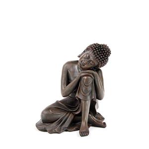 Urnwebshop Mini Urn Slapende Indische Buddha Brons Rechts (0.15 liter)