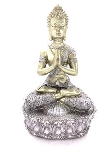 Urnwebshop Tibetaanse Meditatie Boeddha Urn Zilver - Goud (1.5 liter)