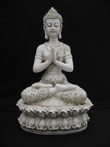 Urnwebshop Tibetaanse Meditatie Boeddha Urn Oudwit (1.5 liter)