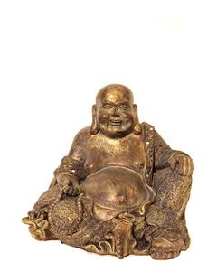 Urnwebshop Happy Boeddha Urn Goudbruin Middelgroot (ca. 1.5 liter)
