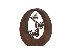 Urnwebshop Grote Bronzen Oval Butterflies Urn (3.5 liter)