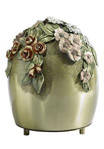 Urnwebshop Grote Bronzen Urn Gekleurde Bloemen (4.5 liter)