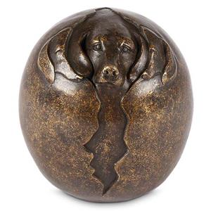 Urnwebshop Bronzen Bol Urn met Hondje (1.1 liter)