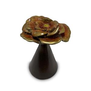 Urnwebshop Bronzen Miniurn Roos op Aszuil (0.015 liter)