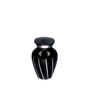 Urnwebshop Elegance Miniurn Black White Stripes (0.1 liter)