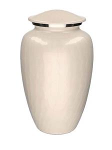 Urnwebshop Grote Elegance Urn Gemarmerd Wit (3.5 liter)