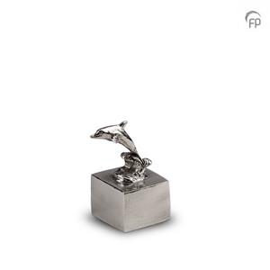 Urnwebshop Asbeeldje Vrijheid 8 cm, Springend Dolfijntje, Zilver (0.03 liter)