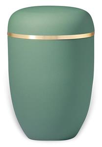 Urnwebshop Jadegroene Design Urn met Gouden Sierband (4 liter)