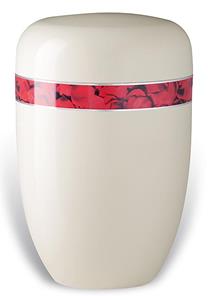Urnwebshop Design Urn met Decoratieband Rozenblad (4 liter)