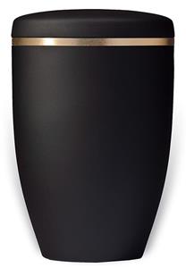Urnwebshop Design Urn Matzwart met Gouden Sierrand (4.8 liter)
