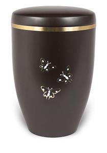 Urnwebshop Design Urn Donkerbruin Vlinders (4.8 liter)