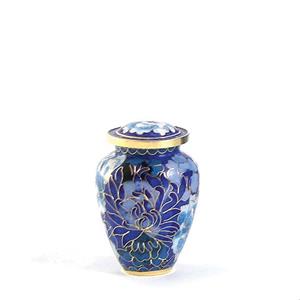 Urnwebshop Elite Floral Blue Cloisonne mini Urn (0.11 liter)