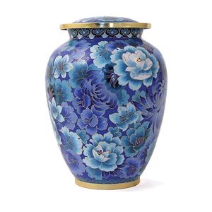 Urnwebshop Elite Floral Blue Cloisonne Urn (3.5 liter)