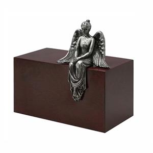 Urnwebshop Grote Design Urn Mediterende Engel Staal (4.8 liter)