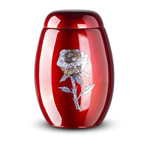 Urnwebshop Rode Glasfiber Urn Roos (3.7 liter)