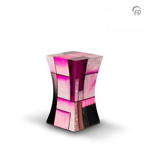 Urnwebshop Kleine Diabolo Glasfiber Urn Roze-Wit (1.1 liter)