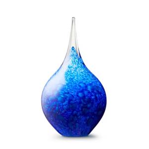 Urnwebshop Kristalglazen 3D Mini Traan Urn Blauw Opaque (0.05 liter)